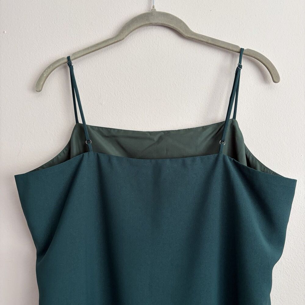 J Crew Womens Green Cami Tank Top Adjustable Blouse Scalloped Hem Size 12 - Picture 6 of 8